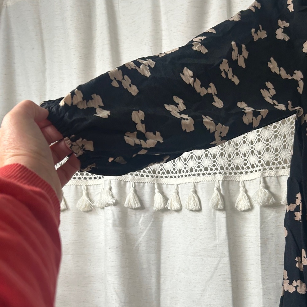 a new day Black Maxi Dress with Light Pink Floral Print - Picture 4 of 5